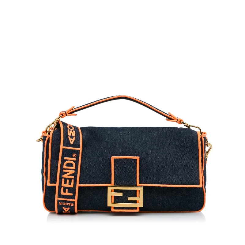 Fendi Large Denim Baguette Bag (SHG-zrIjdA)