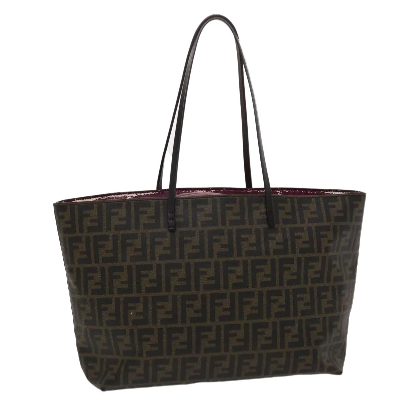 FENDI Zucca Canvas Tote Bag Black Brown  yk7649