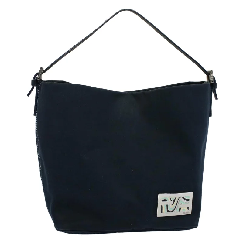 FENDI Shoulder Bag Canvas Navy  bs8339