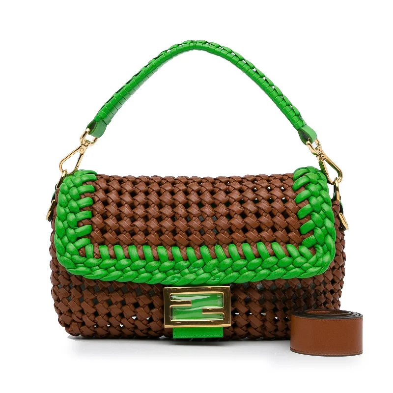 Fendi Medium Woven Leather Baguette Bag (SHG-TagzzS)