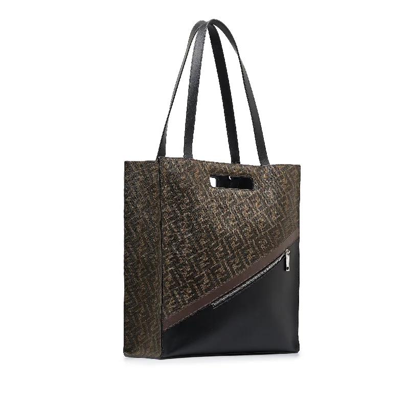 Brown Fendi Zucca 1974 Diagonal Shopping Tote