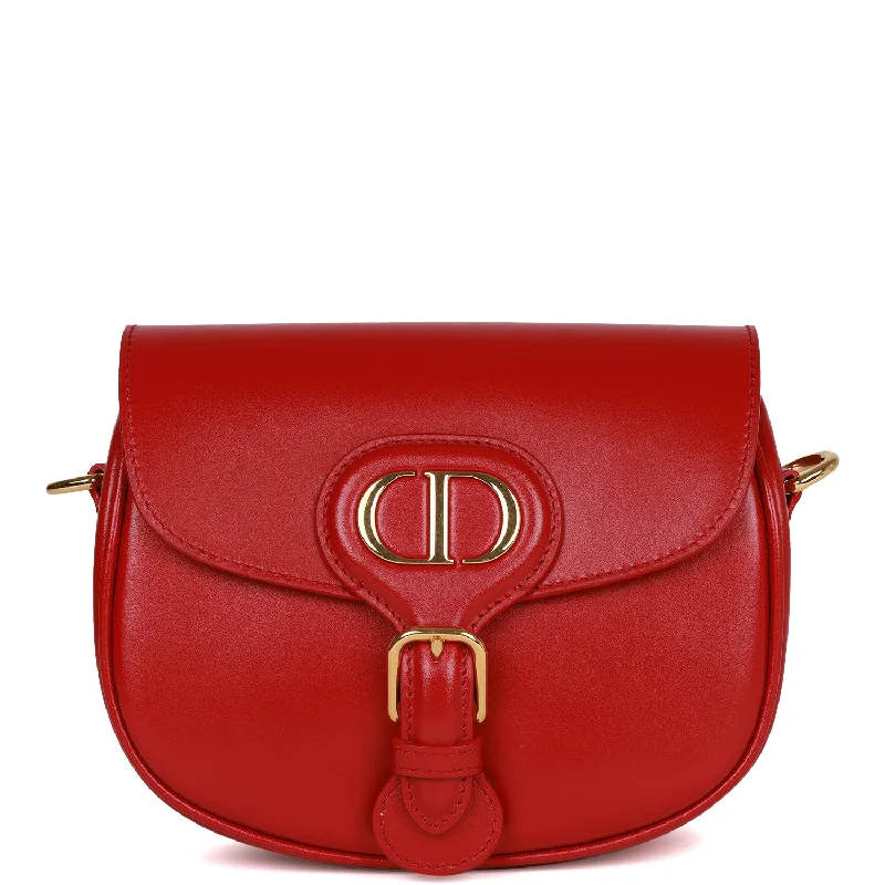 Christian Dior Poppy Red Calfskin Small Bobby Bag Gold Hardware