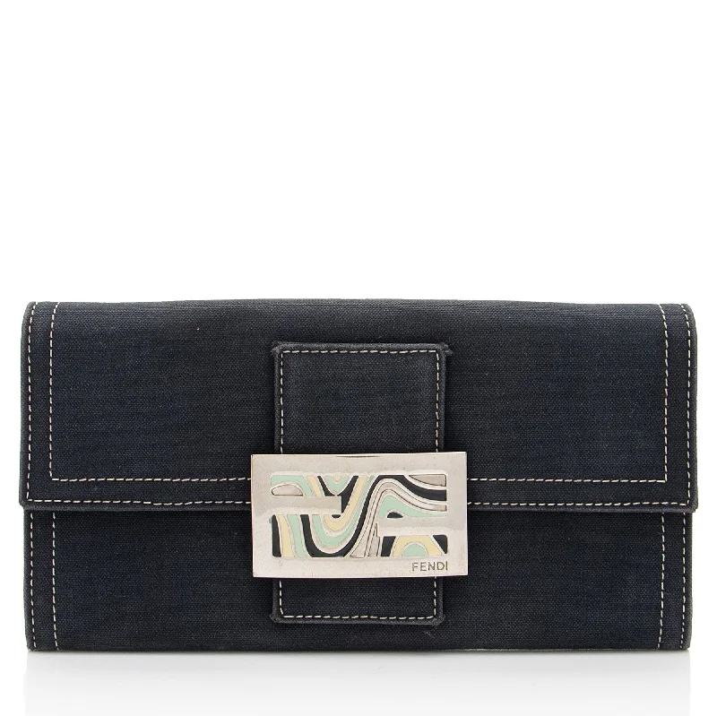 Fendi Vintage Denim Continental Wallet