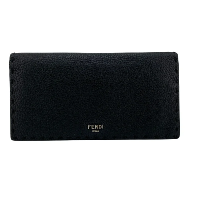 FENDI 7M0355 Selleria Long Wallet Black Men's