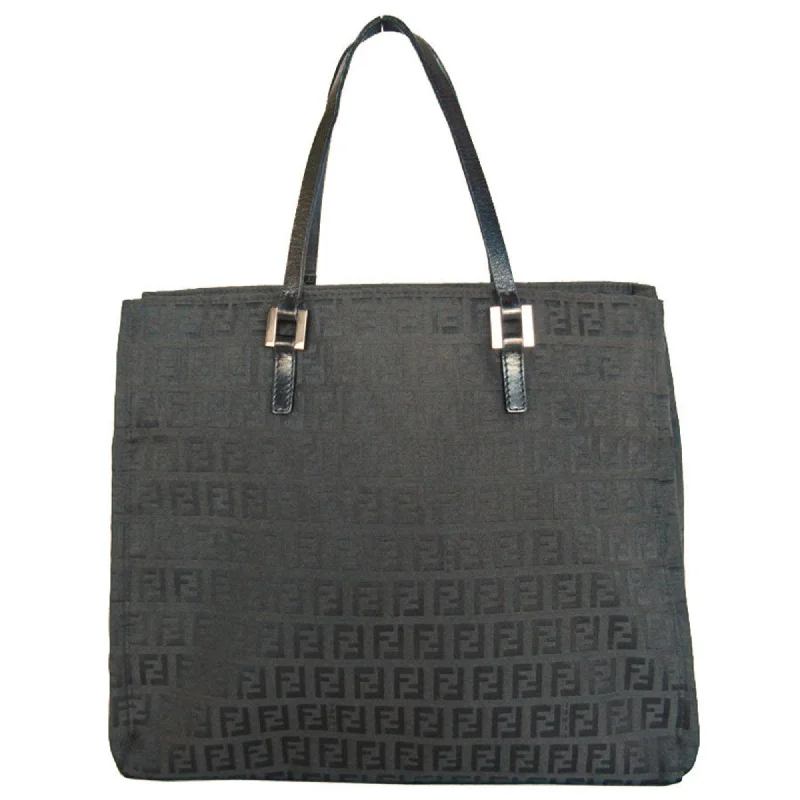 FENDI handbag Zucchino canvas leather black ladies s0421