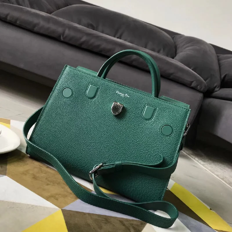 Christian Diorever Tote Bag In Green Calfskin Leather