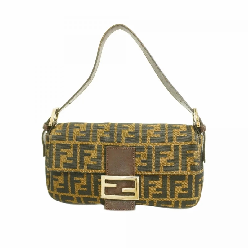 Fendi Handbag Zucca Mamma Bucket Nylon Canvas Brown Women's