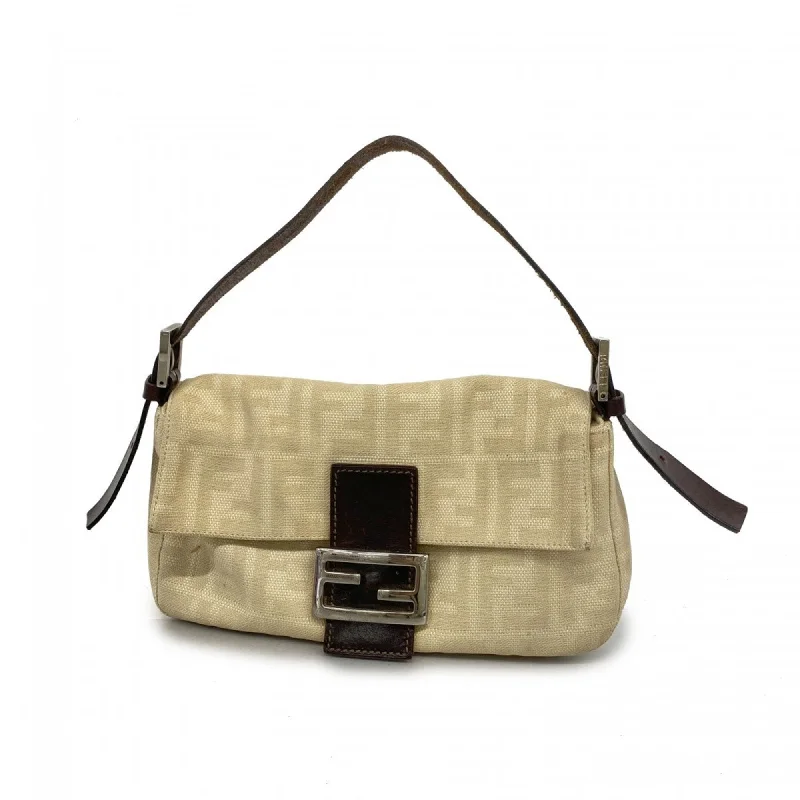 Fendi Handbag Zucca Mamma Bucket Canvas Beige Brown Women's