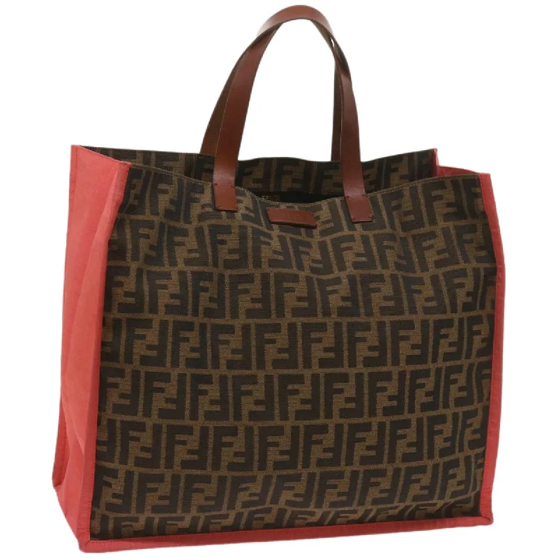 FENDI Zucca Canvas Tote Bag Black Brown  yk10891