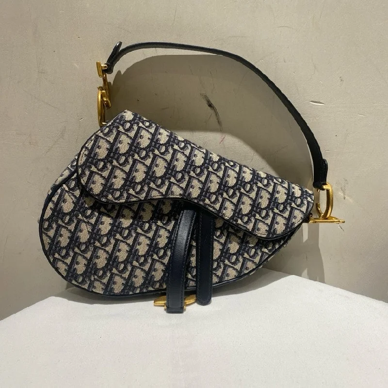 Dior Saddle Blue Oblique Canvas Shoulder Bag