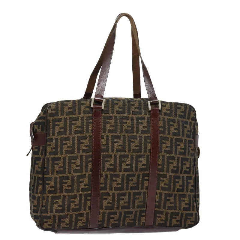 FENDI Zucca Canvas Tote Bag Brown Black  bs15989