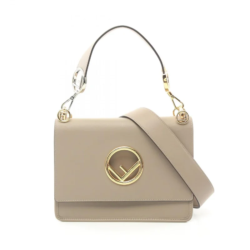 FENDI Canai F Zucca handbag, leather bag, women's, beige, 8BT284