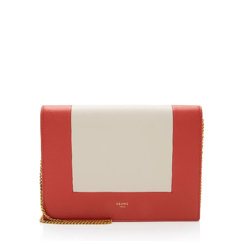 Celine Lambskin Frame Evening Clutch on Chain (SHF-rUHcBH)