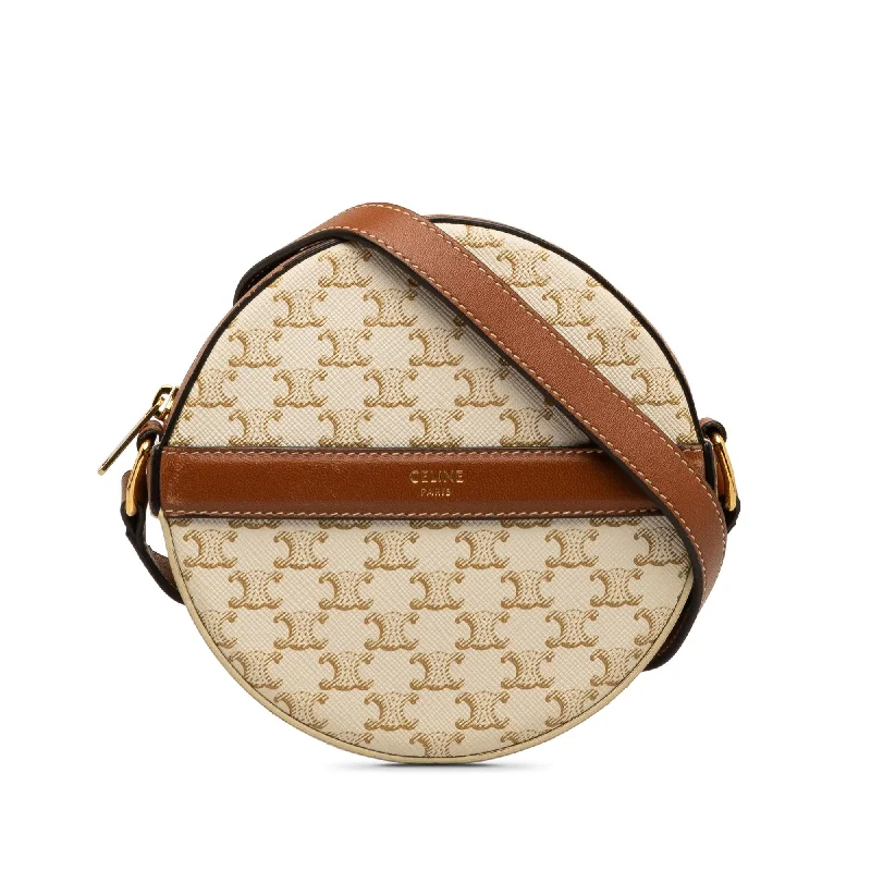 Celine Triomphe Round Purse on Strap (SHG-0ZXDtG)