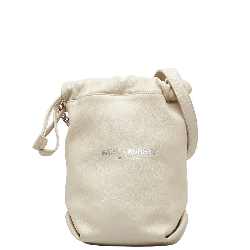 Saint Laurent Teddy Small  Chain Shoulder Bag 583328 Ivory White Leather  Saint Laurent