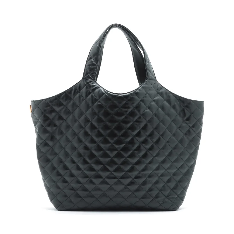 Saint Laurent  Icarus Leather Tote Bag Black 698651