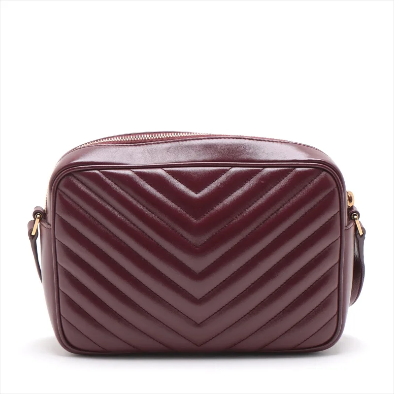 Saint Laurent Lounge Camera Leather Shoulder Bag Bordeaux 520534