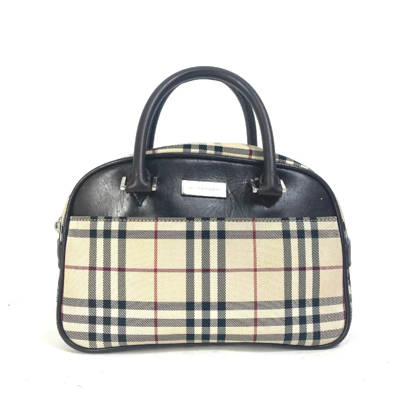 Burberry check Bag Hand Bag Beige Brown