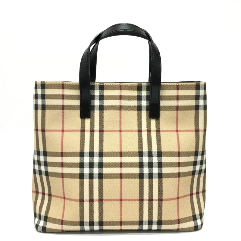 Burberry check Bag Hand Bag Beige Red/Black