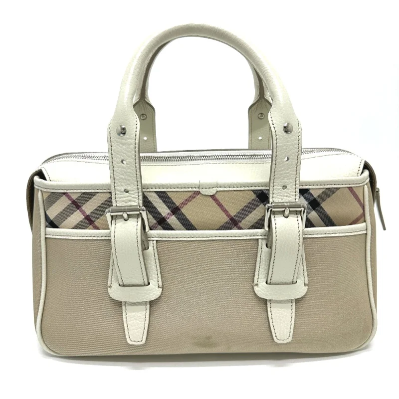 Burberry check Bag Hand Bag Beige