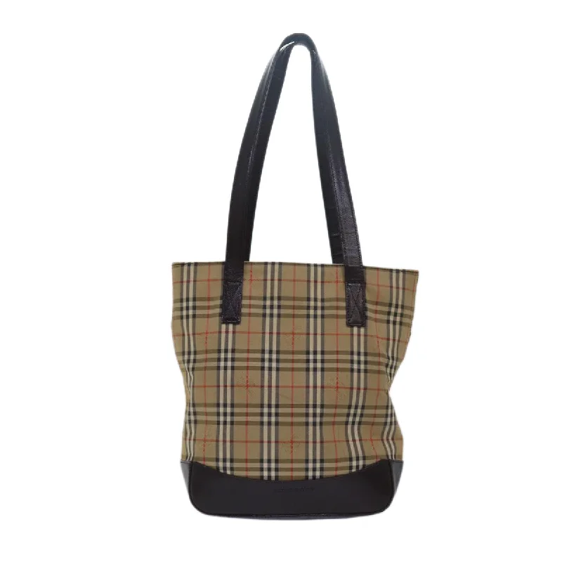 BURBERRY Nova Check Tote Bag Canvas Beige  yk13193