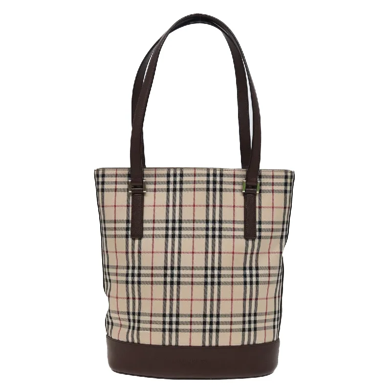 BURBERRY Nova Check Tote Bag Canvas Beige  yk13282