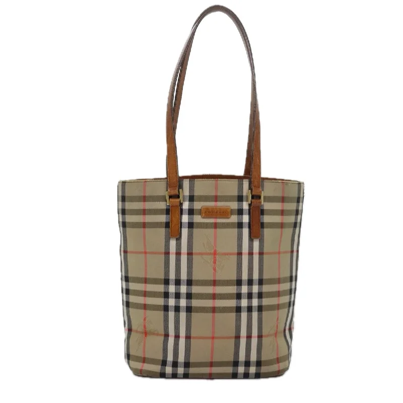 BURBERRY Nova Check Tote Bag Canvas Beige  yk13983