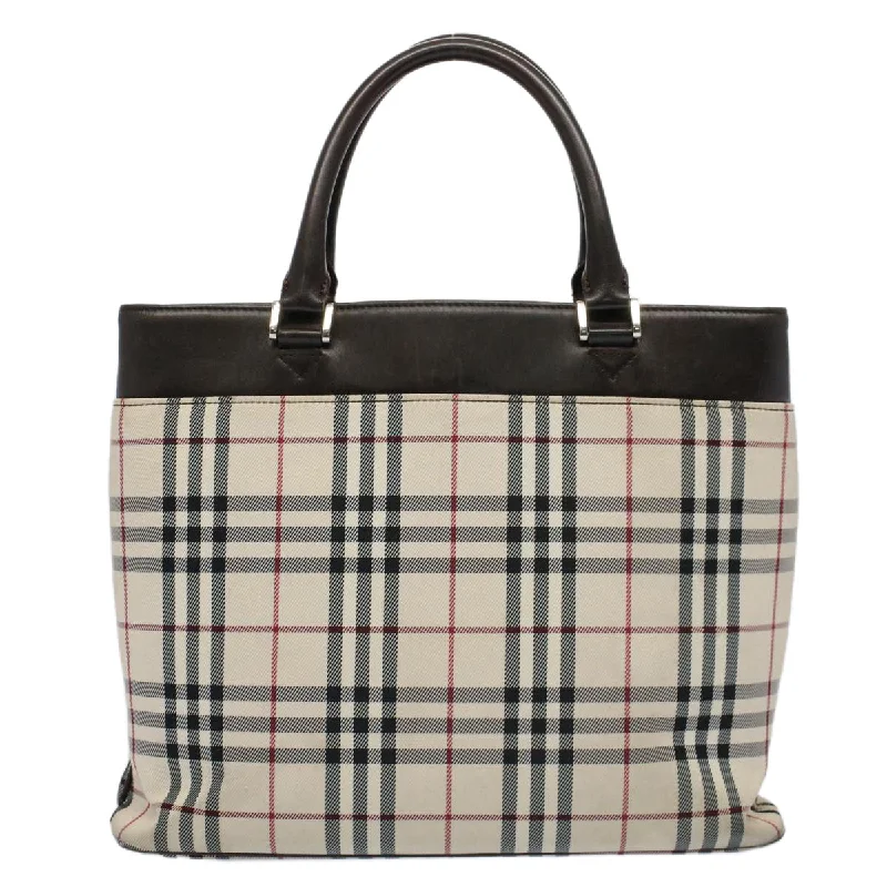 BURBERRY Nova Check Tote Bag Nylon Canvas Beige  56349