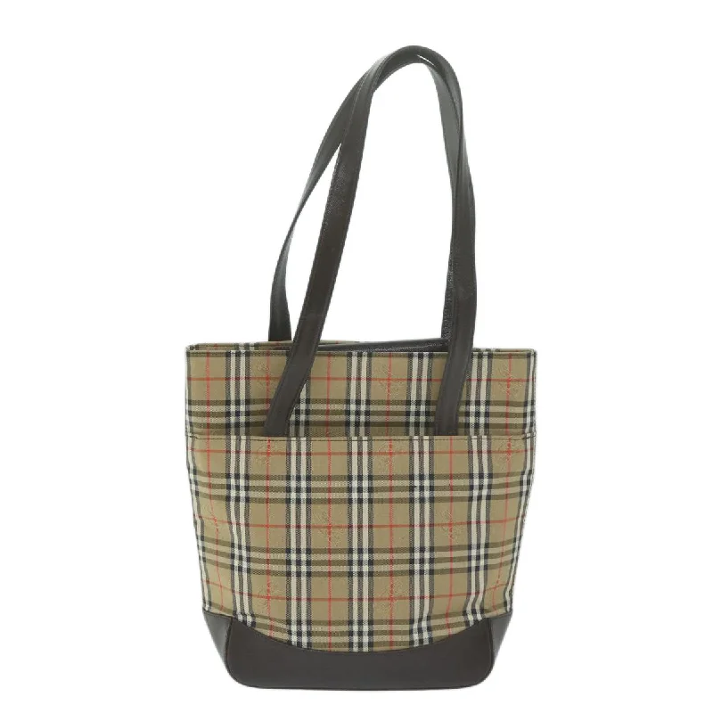 BURBERRY Nova Check Tote Bag Nylon Canvas Beige  64608