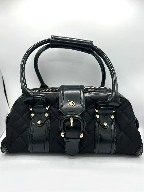 Burberry Quilted Manor Nylon Black Handbag