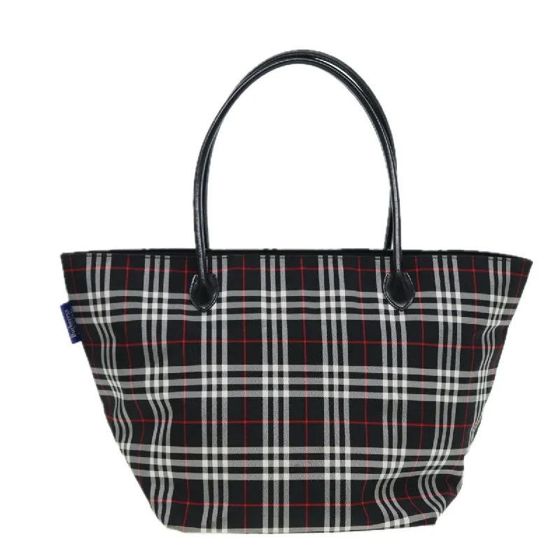 BURBERRYSs Blue Label Tote Bag Nylon Black Silver  ti1960