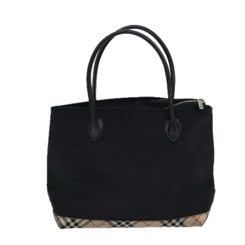 BURBERRYSs Nova Check Blue Label Hand Bag Canvas Black  ti1780