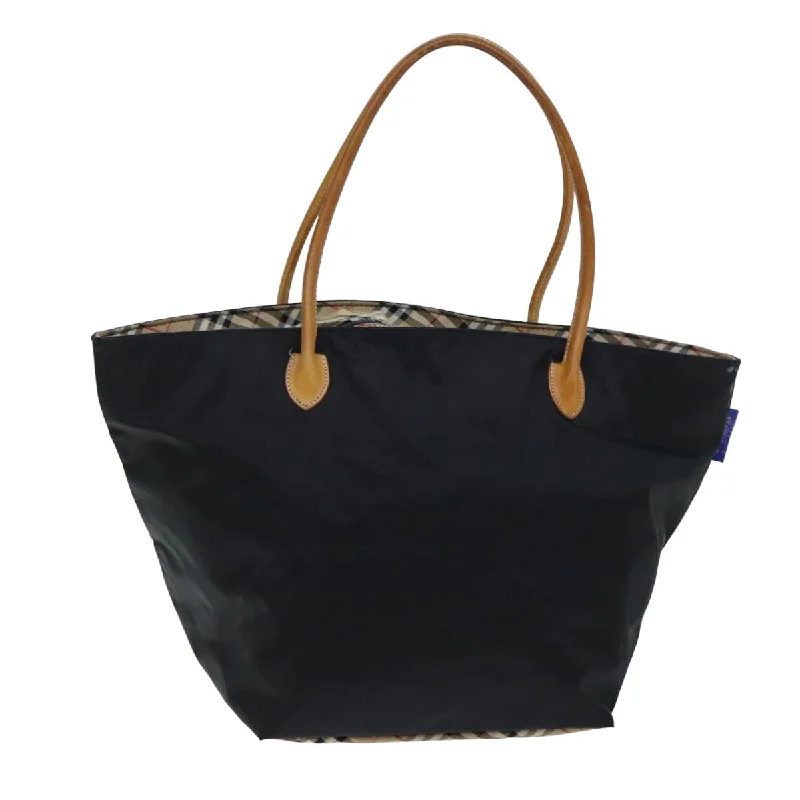 BURBERRYSs Nova Check Blue Label Tote Bag Nylon Beige Black  bs15245