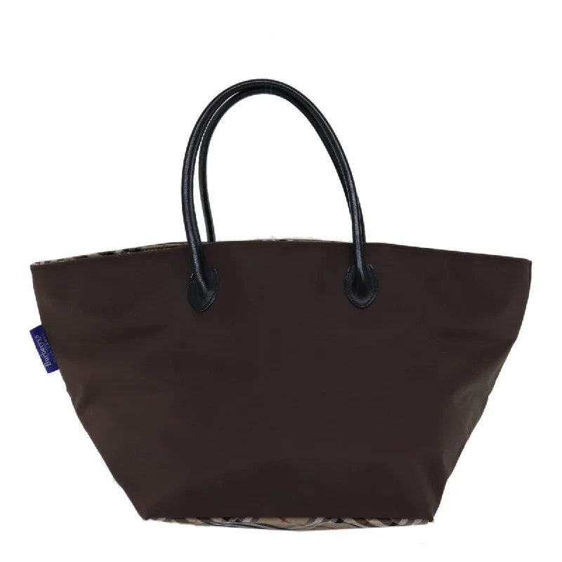 BURBERRYSs Nova Check Blue Label Tote Bag Nylon Beige Brown  bs14770