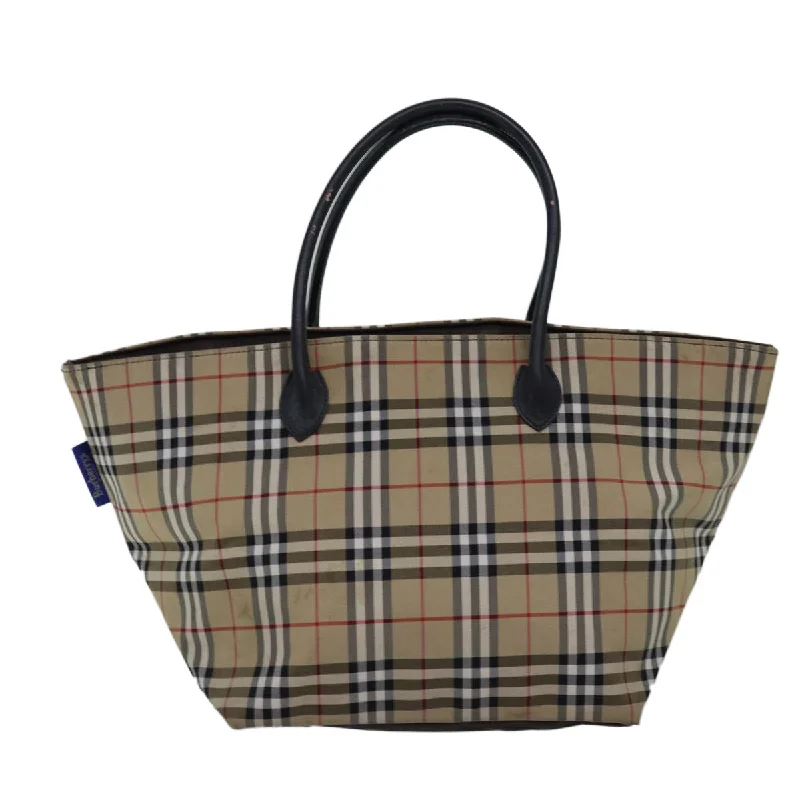 BURBERRYSs Nova Check Blue Label Tote Bag Nylon Beige  bs15244