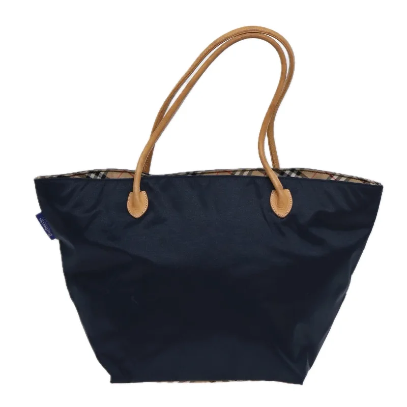 BURBERRYSs Nova Check Blue Label Tote Bag Nylon Navy  fm3650