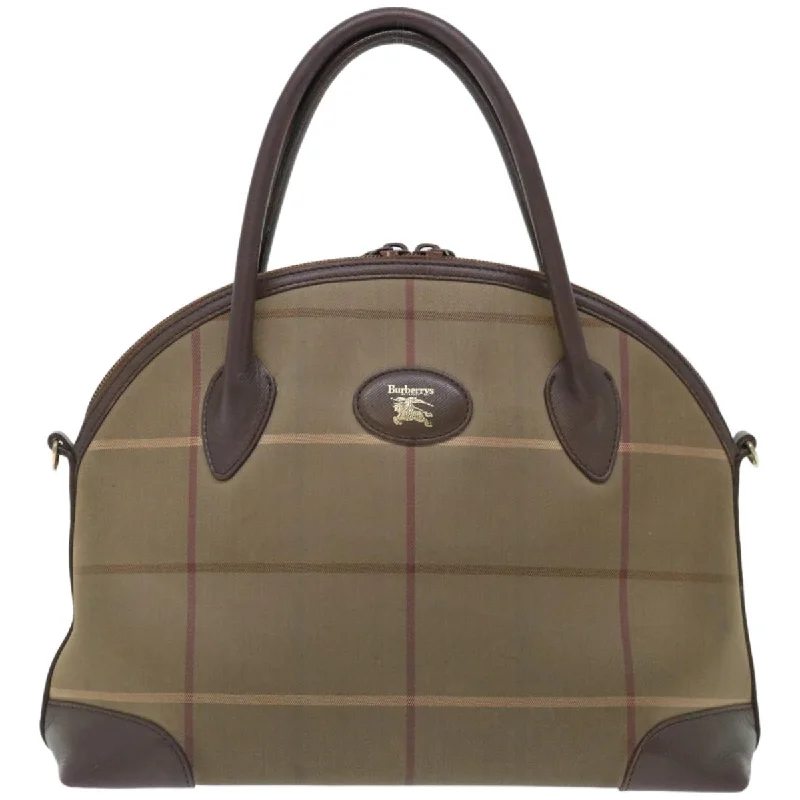 BURBERRYSs Nova Check Hand Bag Canvas 2way Brown  ki4099