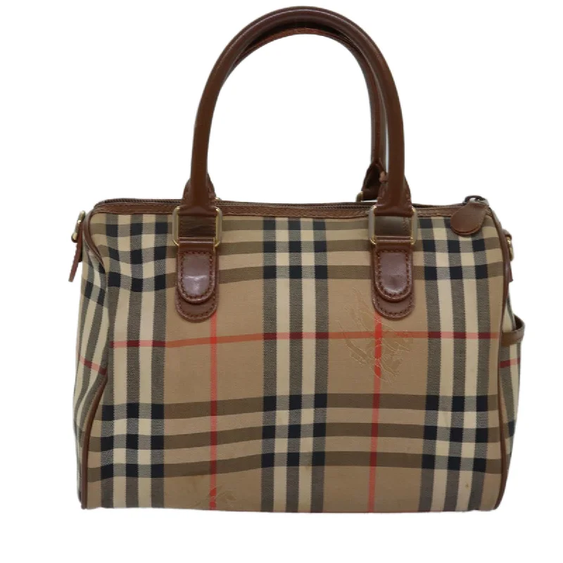 BURBERRYSs Nova Check Hand Bag Canvas Beige  bs14956