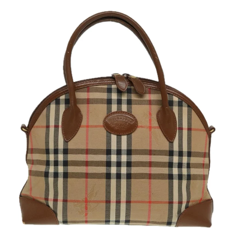 BURBERRYSs Nova Check Hand Bag Canvas Beige  ti1856